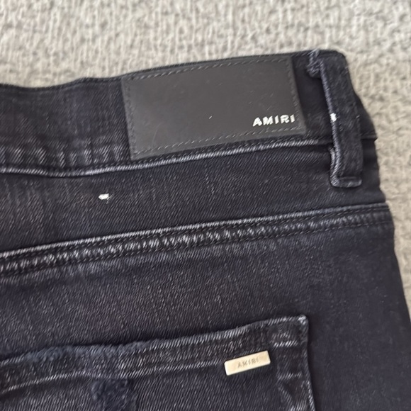 AMIRI Black Flare Wide Leg Jeans with Embellishments Paint size 38 - Picture 17 of 17